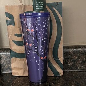 Purple Tumbler with Bird and Tree Design